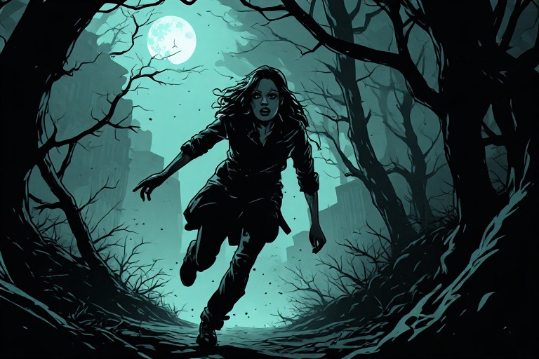 La huida de la viuda al bosque