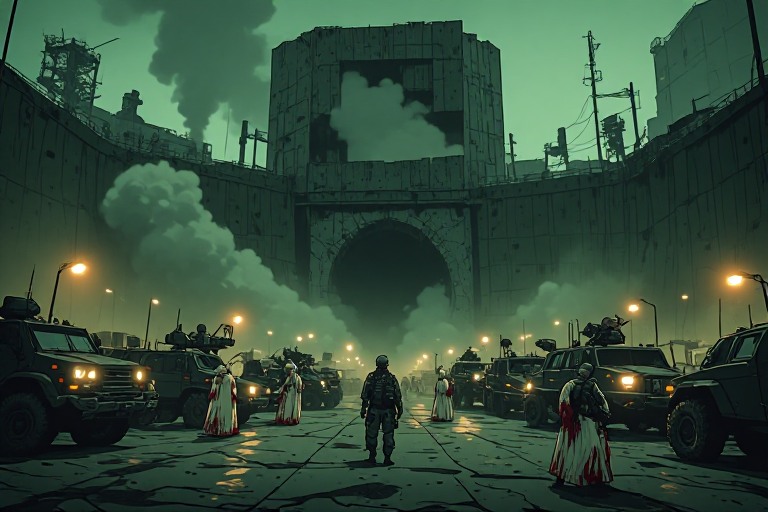 Military operation outside bunker