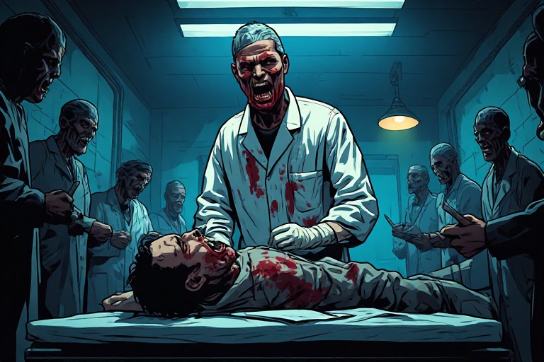 Captured scientists in laboratory